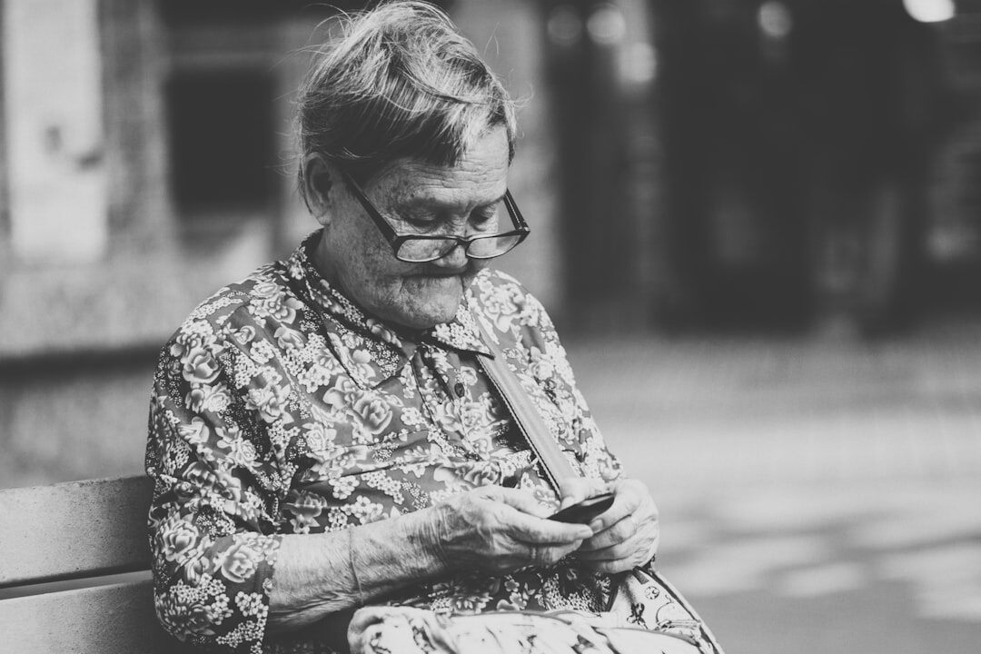 elderly woman reading