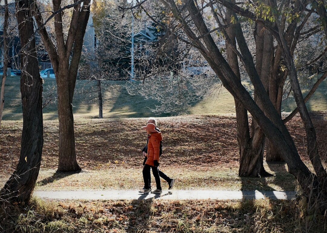 senior walking in park