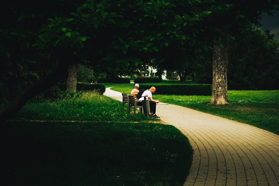 senior couple enjoying park